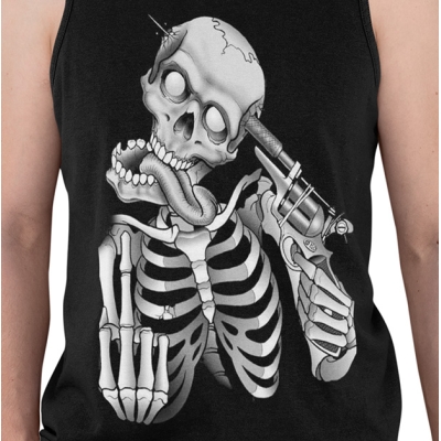 TANK TOP GUN SKULL